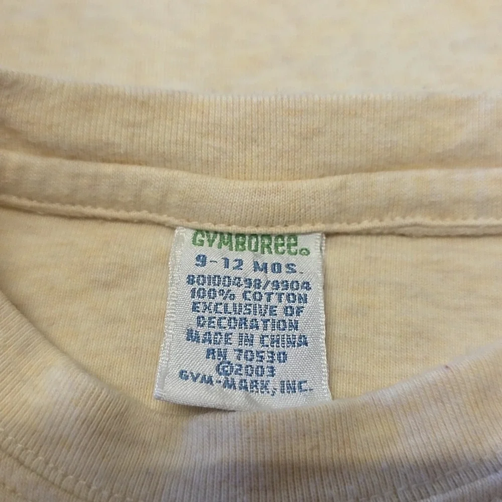 Vtg Gymboree Bodysuit Unisex 9-12 Months Cream Hedgehog Embroidered Long Sleeve